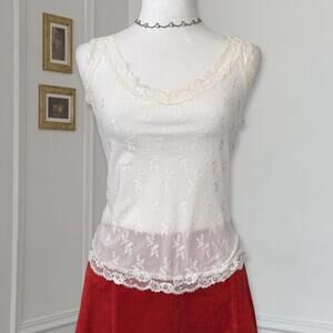 Y2K Lace Sheer Cami Elevated Basic Lingerie Fairy Coquette